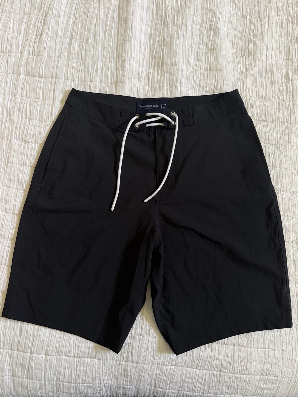 Abercrombie Men's Black Shorts/Swim Trunks with Drawstring